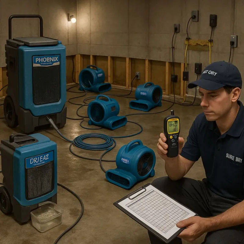 Structural Drying and Dehumidification process in Brooklyn, IA